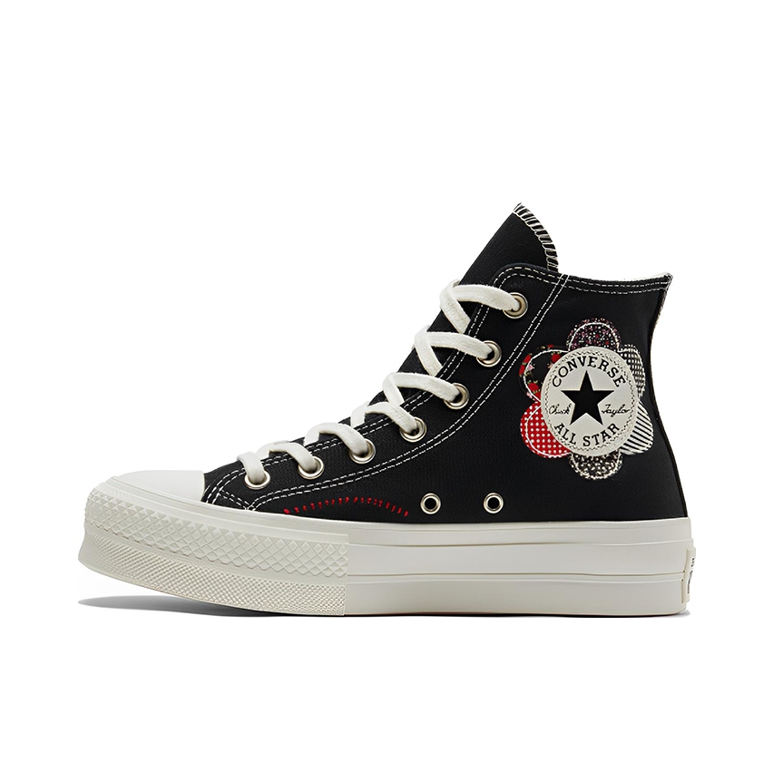 推荐商品：Converse/匡威 Chuck Taylor All Star Lift 帆布鞋 简约复古经典防滑耐磨舒适厚底圆头甜酷贴合松糕底流光风 女款/黑色/白色