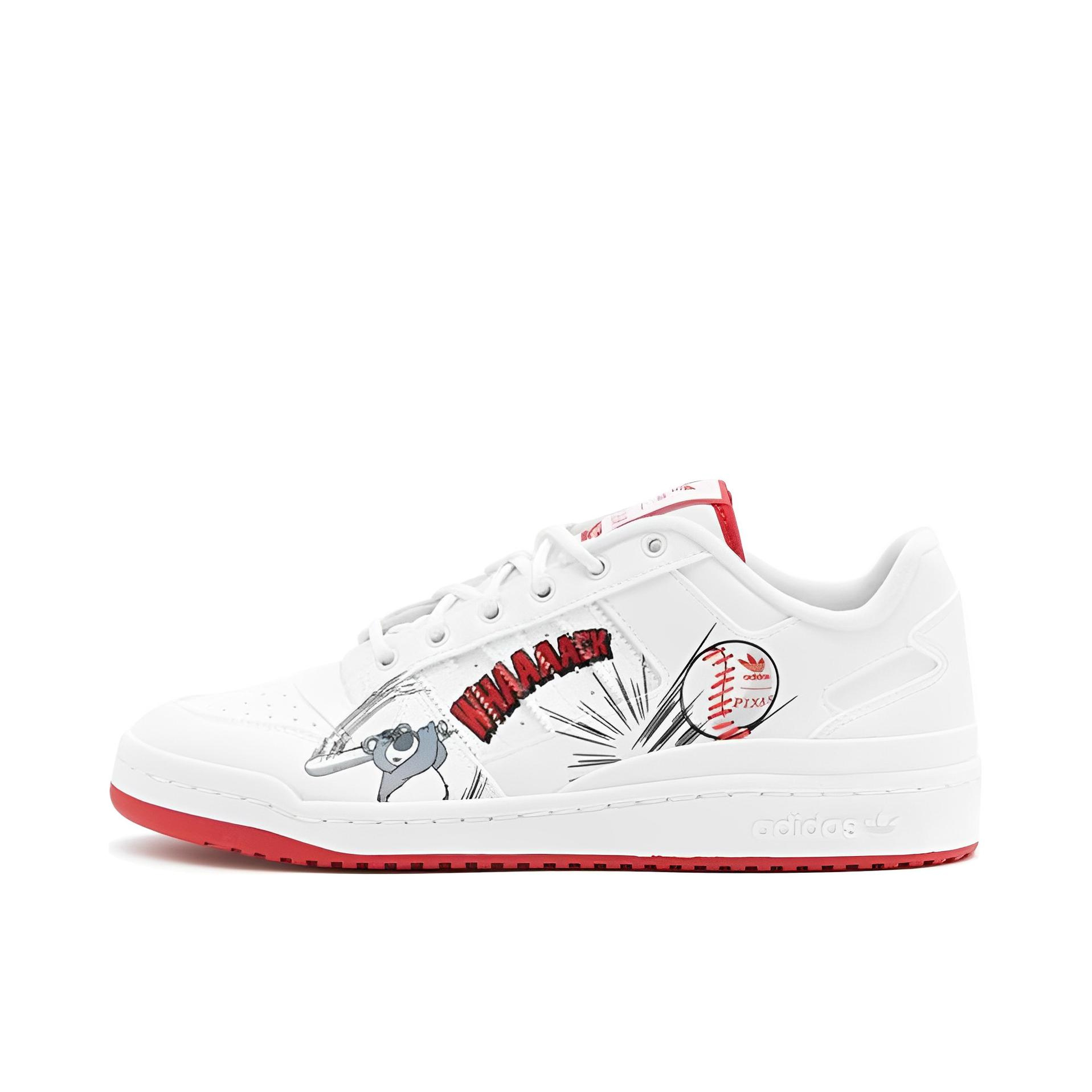 推荐商品：adidas Originals Forum 板鞋 轻便复古防滑时尚魔术贴篮球风薄底包裹性 迪士尼 x 皮克斯联名/白色/红色