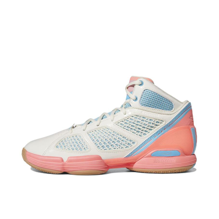 推荐商品：adidas D Rose 1.5 罗斯1.5 篮球鞋 减震防滑实战耐磨织物圆头包裹性支撑 白色/蓝色/粉色