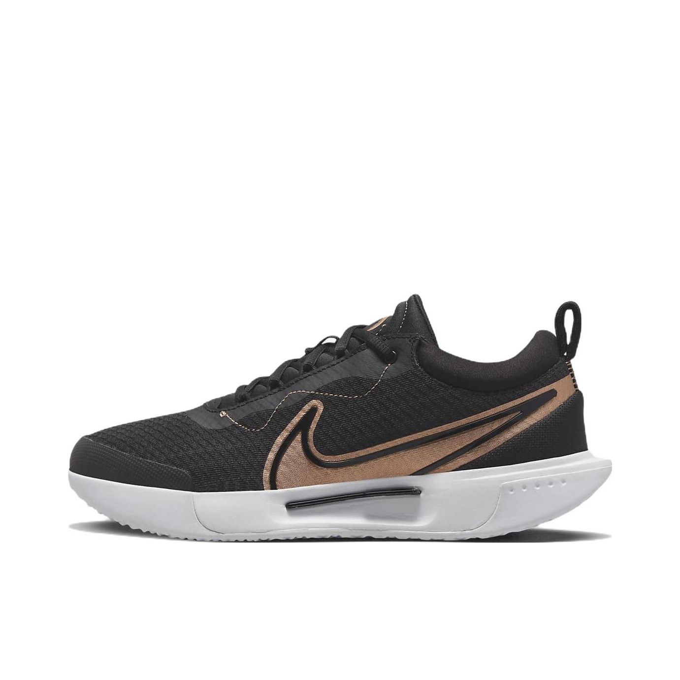 推荐商品：Nike Court Air Zoom Vapor Pro 专业回弹 舒适减震 耐磨防滑 合成革 运动 硬场地 网球鞋 女款/黑色/金色