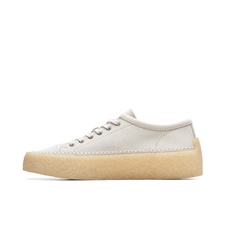 推荐商品：Clarks Caravan Low 圆头系带 简约舒适 休闲鞋 白色