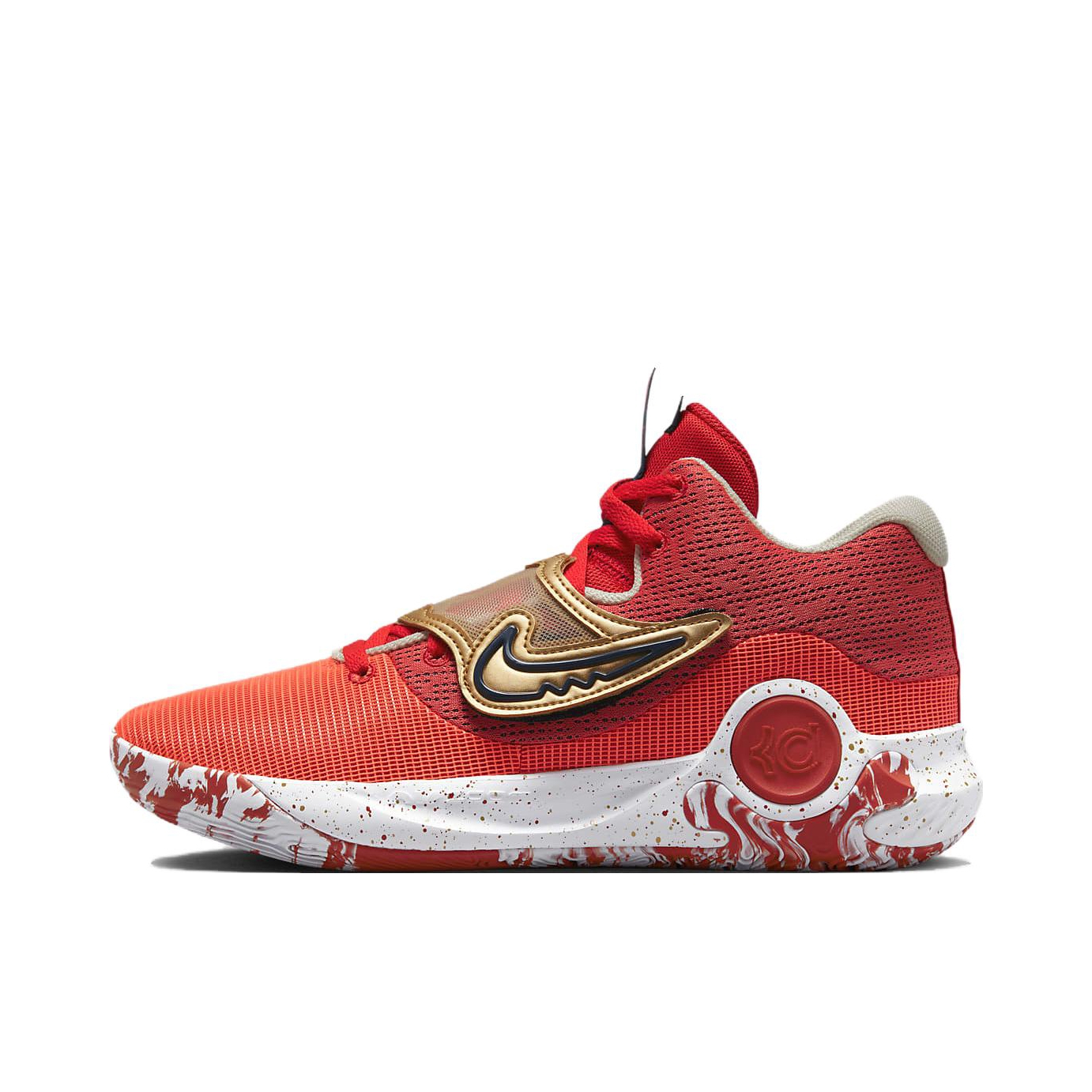 推荐商品：Nike KD Trey 5 X 杜兰特 篮球鞋 缓震透气防滑耐磨圆头织物支撑实战时尚百搭 红色/白色/金色