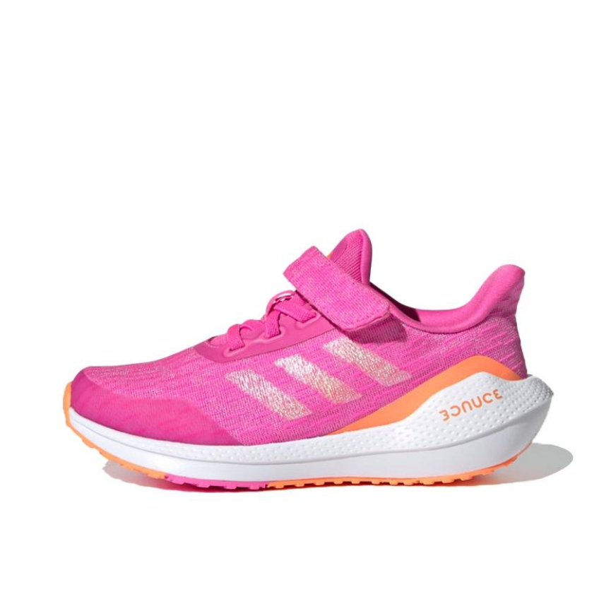 推荐商品：adidas EQ21 Run 跑鞋 减震防滑耐磨透气网面随心畅跑稳定轻质包裹性 玫红/橘色