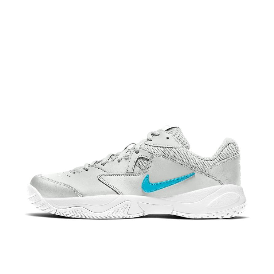 推荐商品：Nike Court Lite 2 防滑耐磨 轻便透气 舒适运动 硬地球场 网球鞋 灰色/蓝色
