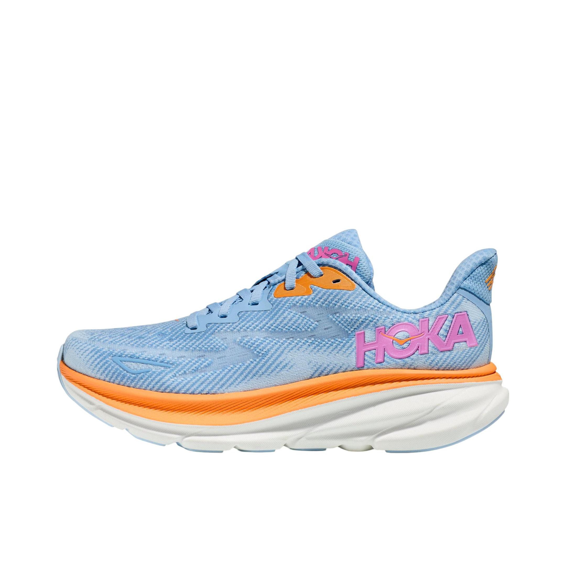 推荐商品：HOKA ONE ONE Clifton 9 克利夫顿 9 舒适减震 跑鞋 蓝色/橙色/粉色