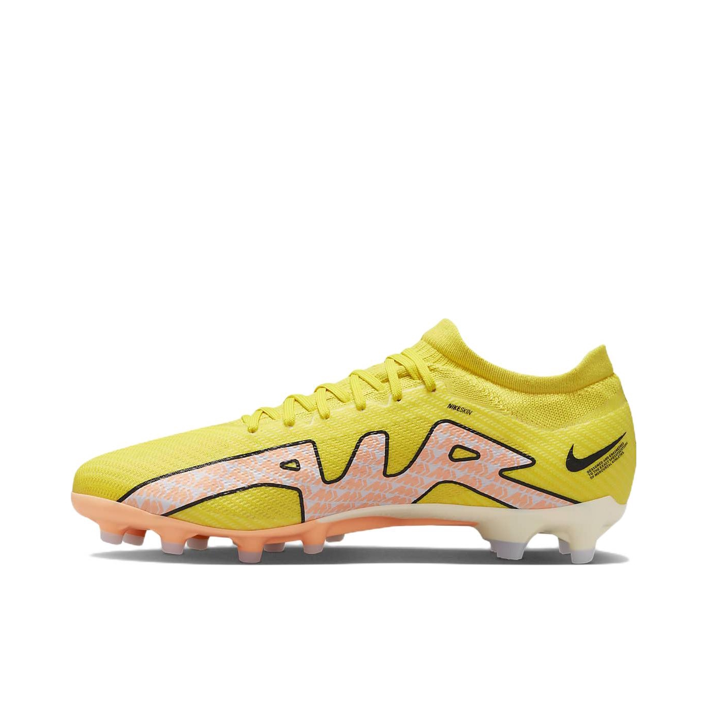 推荐商品：Nike Zoom Mercurial Vapor 15 Pro AG-Pro 高端 胶质短钉 人造草地 防滑耐磨包裹性抗冲击圆头 足球鞋 黄色/浅粉