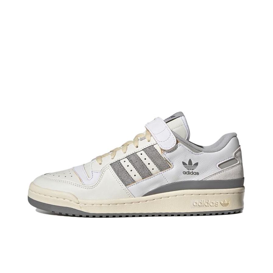 推荐商品：adidas Originals Forum 板鞋 轻便复古防滑时尚魔术贴篮球风薄底包裹性 皮革/白色/灰色