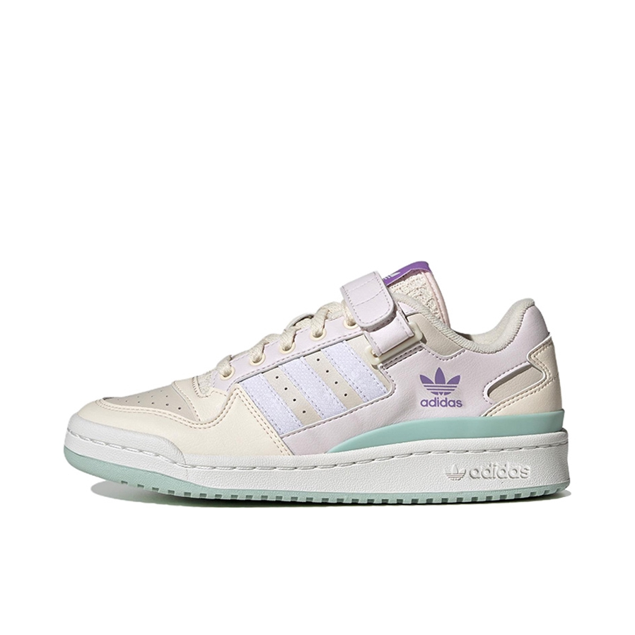 推荐商品：adidas Originals Forum 板鞋 轻便复古防滑时尚魔术贴篮球风薄底包裹性 女款/白色/紫色/绿色