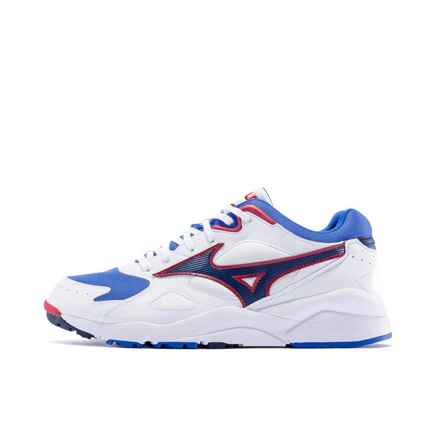 推荐商品：Mizuno/美津浓 Sky Medal 减震 防滑耐磨 轻便透气 复古百搭 跑鞋 白红蓝