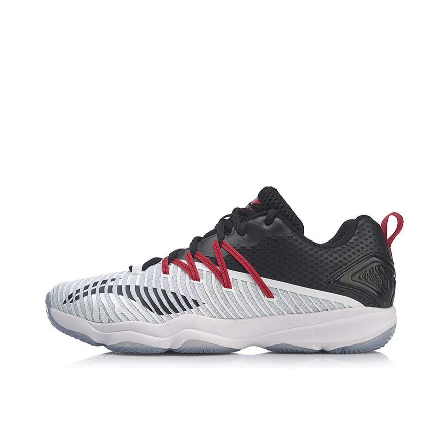 推荐商品：李宁 变色龙Ⅲ 羽毛球鞋 系带比赛防滑耐磨缓震支撑织物训练鞋 白黑