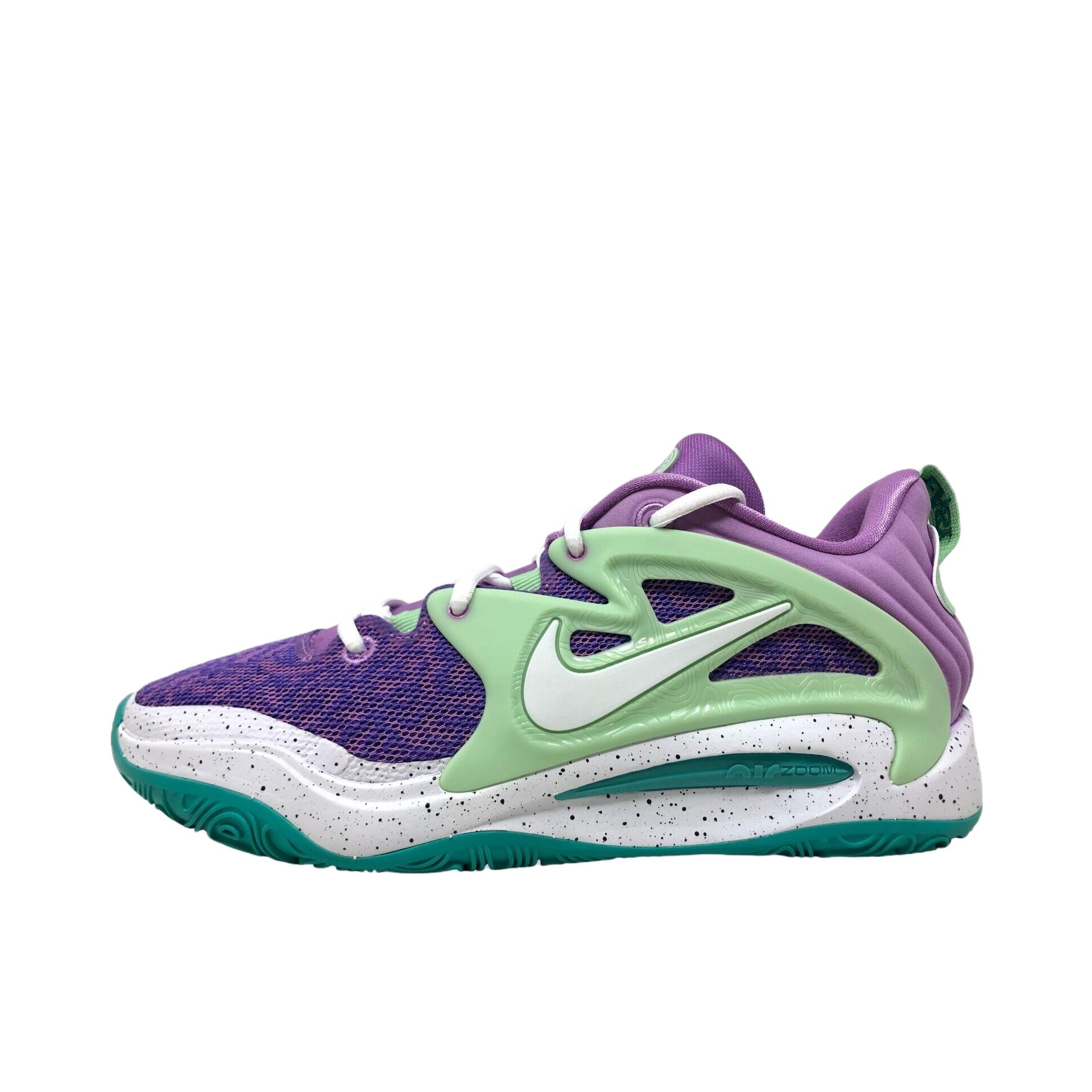 推荐商品：Nike KD 15 杜兰特 Strobel 缓震透气 防滑耐磨 圆头 包裹性 支撑 篮球鞋 紫色/绿色