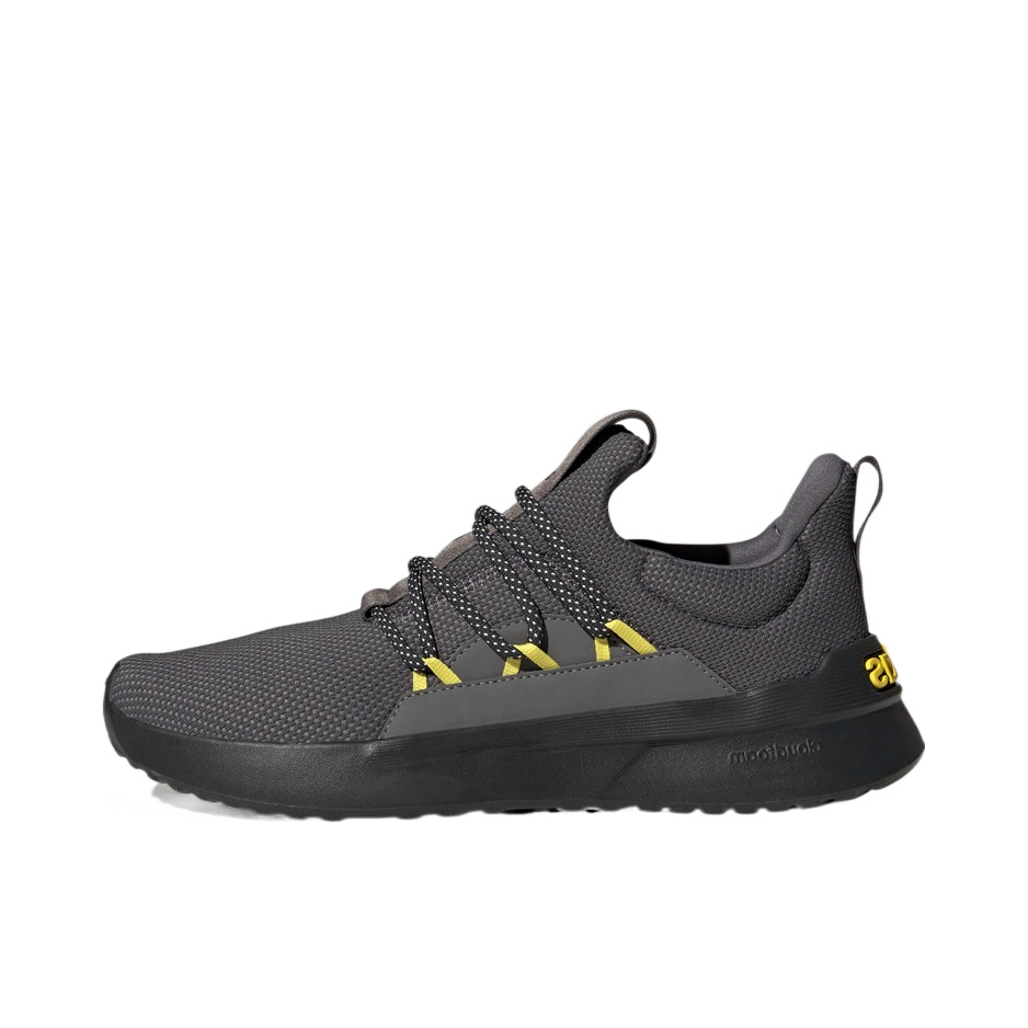 推荐商品：adidas Lite Racer Adapt 5 跑鞋 防滑耐磨轻便透气织物舒适百搭减震 深灰/黄色