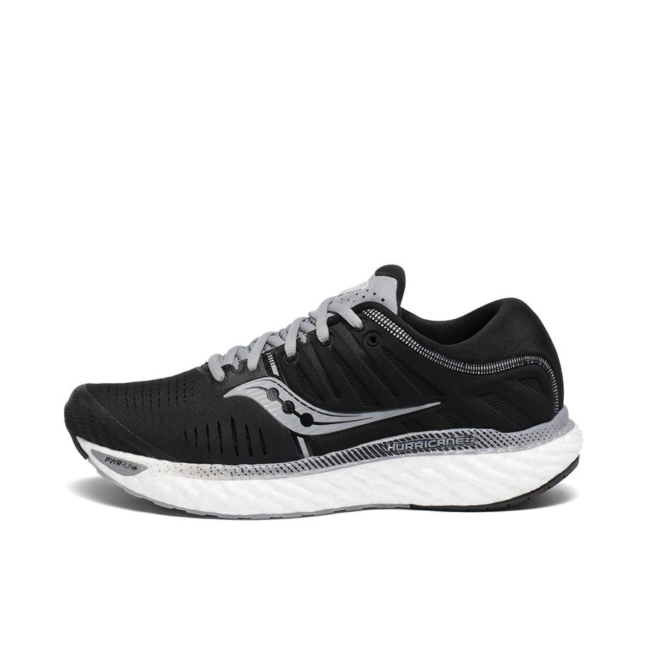 推荐商品：Saucony/索康尼 Hurricane 飓风 22 稳定支撑 网布 舒适轻便 防滑耐磨 跑鞋 黑色/灰色