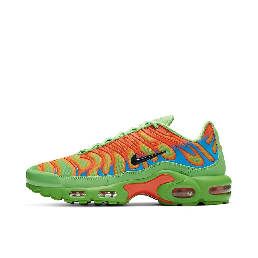 推荐商品：Nike Air Max Plus 跑鞋 休闲舒适轻便网布透气防滑耐磨气垫缓震包裹性贴合圆头 Supreme联名/绿色/橙色/蓝色