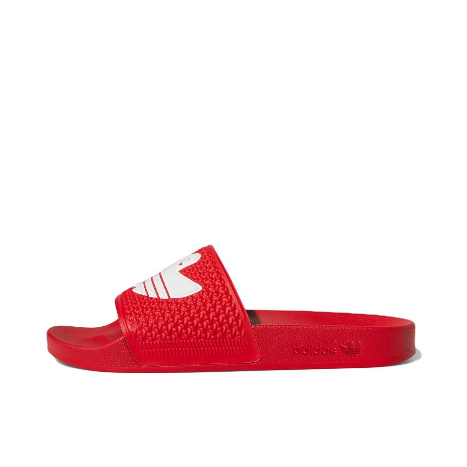 推荐商品：adidas Originals Shmoofoil Slides 轻便舒适 防滑耐磨 沙滩 百搭 一字 拖鞋 红色