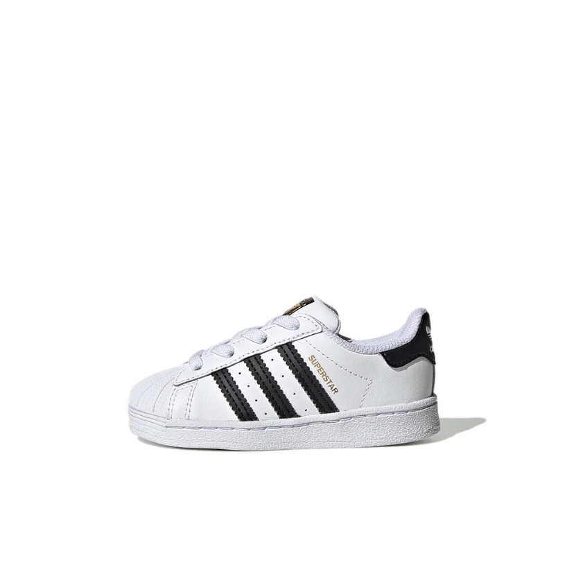 推荐商品：adidas Originals Superstar 贝壳头 魔术贴 板鞋儿童 婴童/系带款/黑白金标