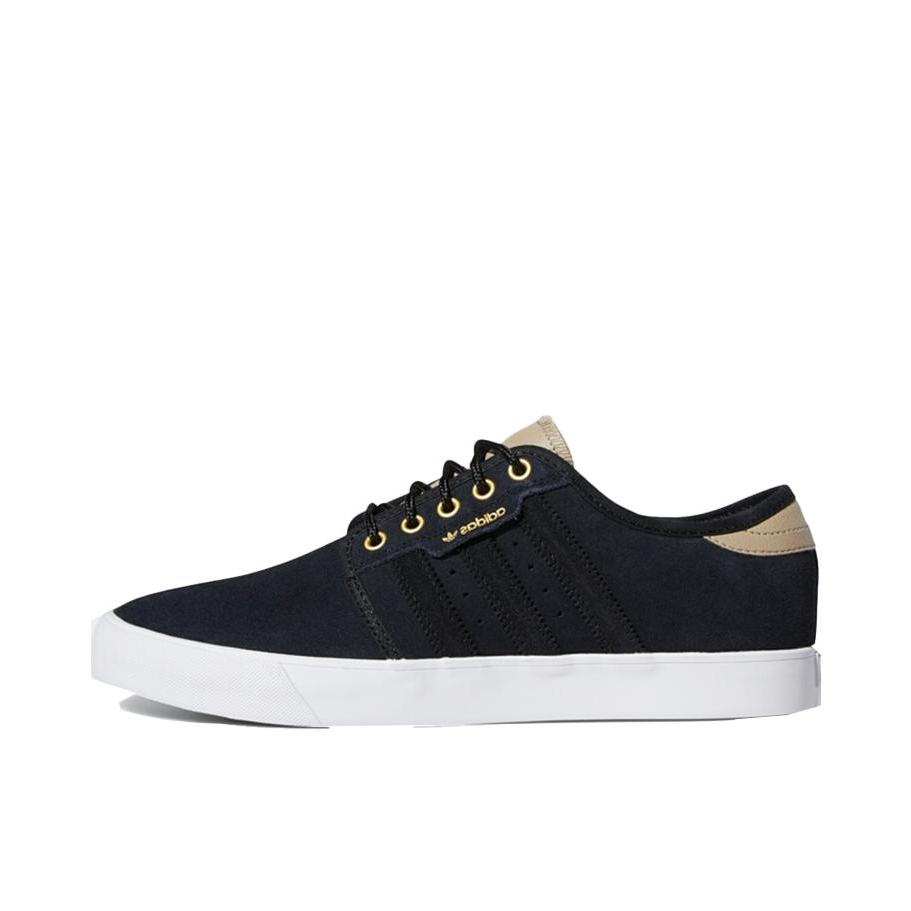 推荐商品：adidas Originals Seeley 防滑耐磨 经典 复古 轻便透气 板鞋 黑色/金色