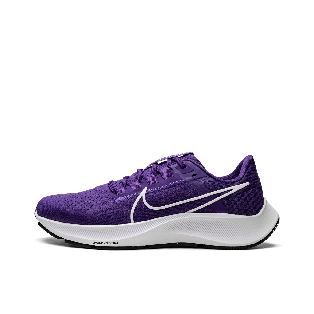 推荐商品：Nike Air Zoom Pegasus 38 跑鞋 气垫缓震透气舒适轻便防滑耐磨休闲运动织物圆头回弹平跟 紫色