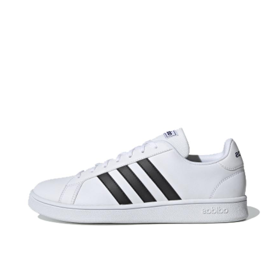推荐商品：adidas NEO Grand Court 板鞋 防滑耐磨减震透气休闲复古时尚防水轻运动 White/Black 雪白色/黑色