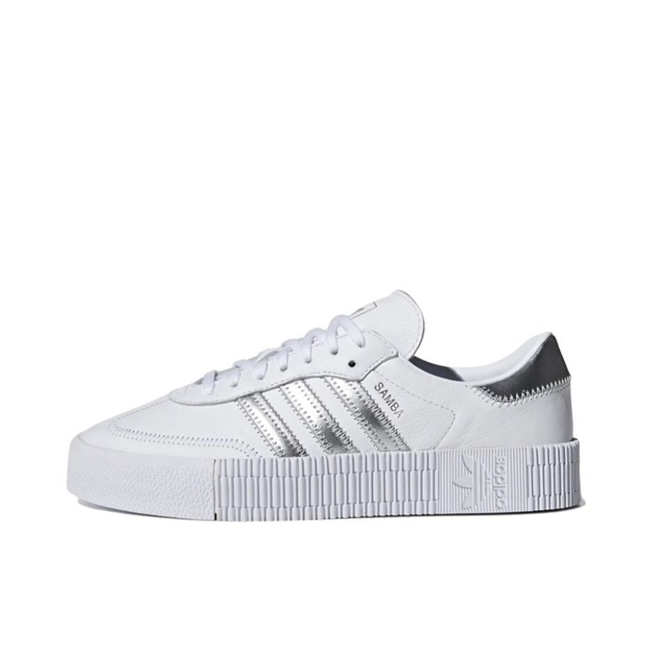 推荐商品：adidas Originals Sambarose 板鞋 防滑耐磨复古运动防水包裹性 White/Silver 白银