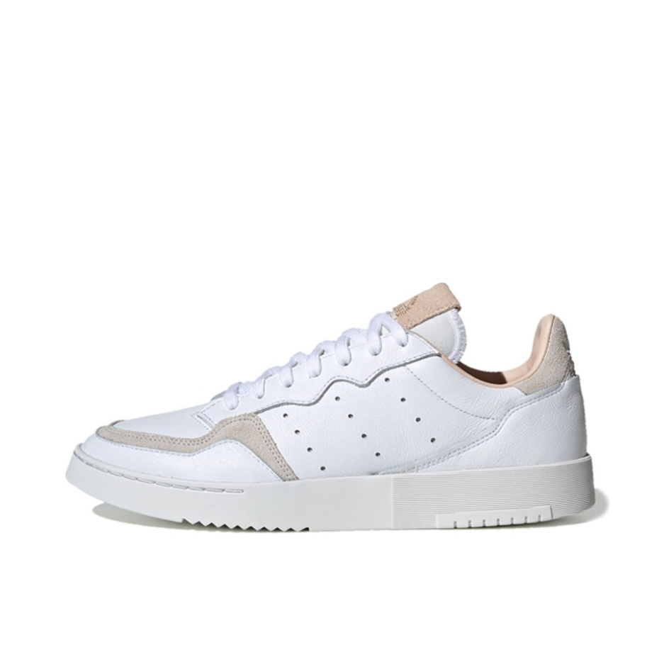 推荐商品：adidas originals Super court 板鞋 防滑耐磨轻便透气减震时尚经典复古 Cloud White/Crystal White 低帮/白色/米色
