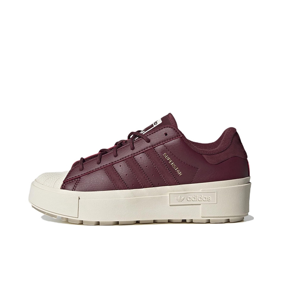 推荐商品：adidas originals Superstar Bonega X 防滑耐磨 厚底 运动休闲鞋 女款/酒红色