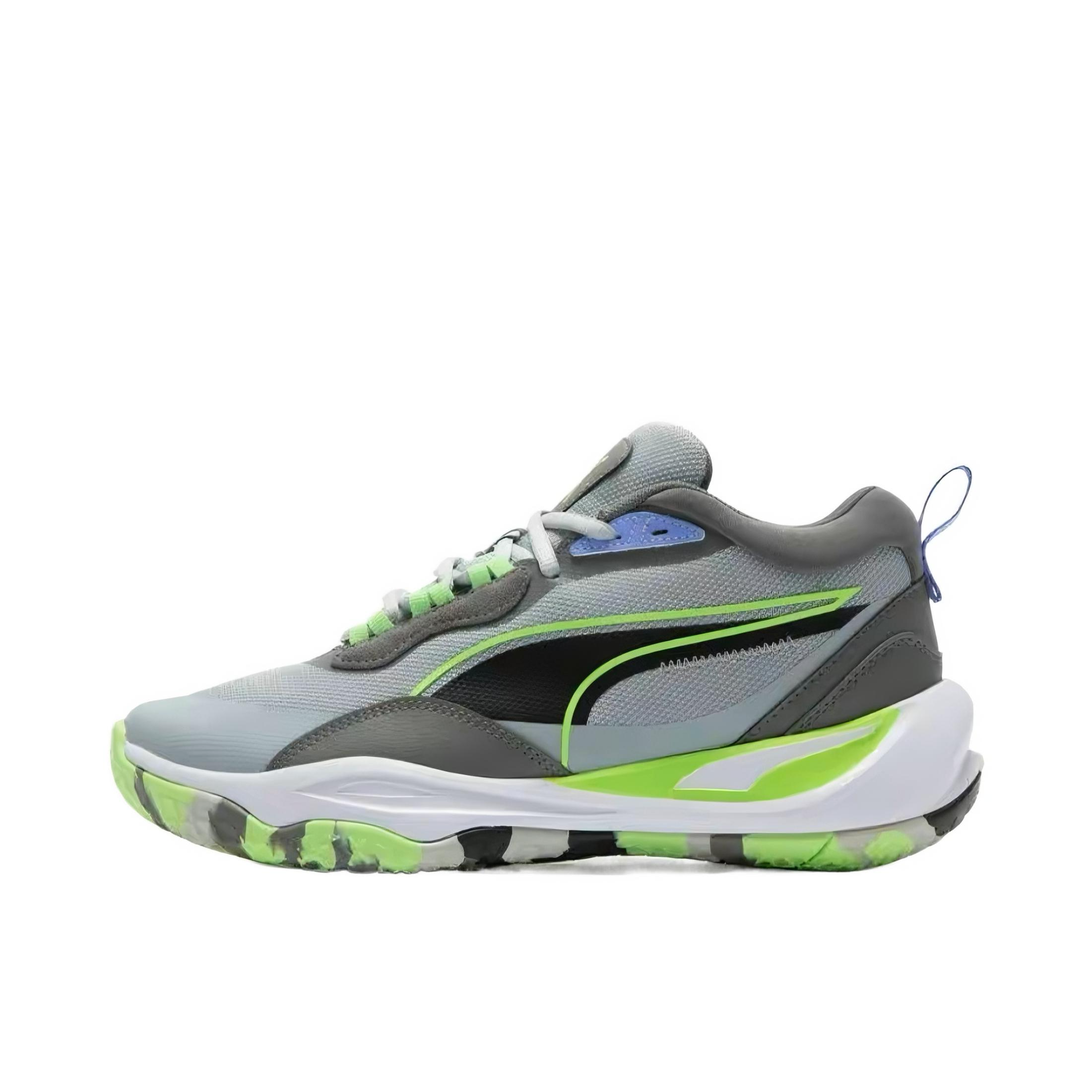 推荐商品：Puma/彪马 Playmaker Pro 减震回弹 防滑耐磨 舒适轻便 篮球鞋 铂金灰/荧光绿