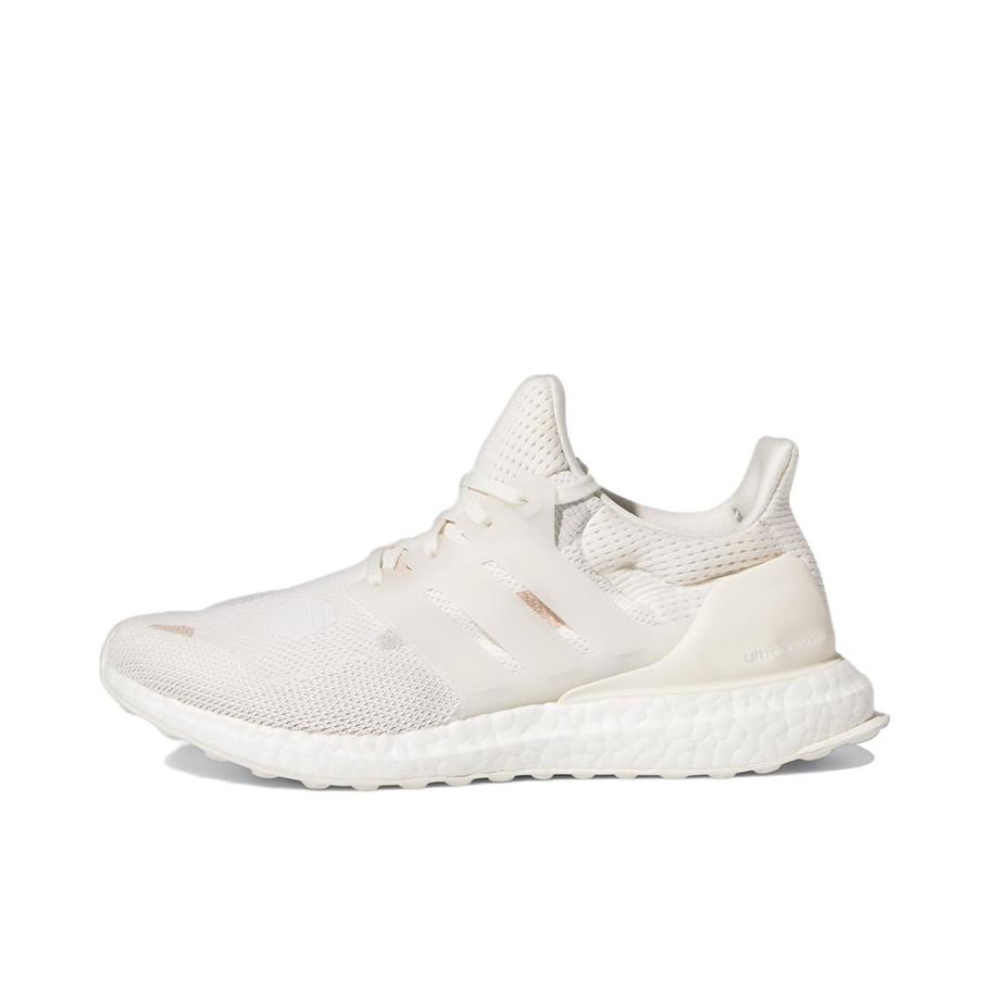 推荐商品：adidas Ultraboost 5.0 DNA 跑鞋 缓震织物防滑减震支撑抗扭转轻运动平跟 浅粉/白色