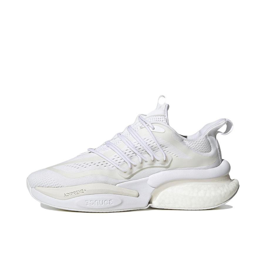 推荐商品：adidas AlphaBoost V1 跑鞋 缓震回弹防滑耐磨网面透气训练轻运动织物合成革轻便 白色