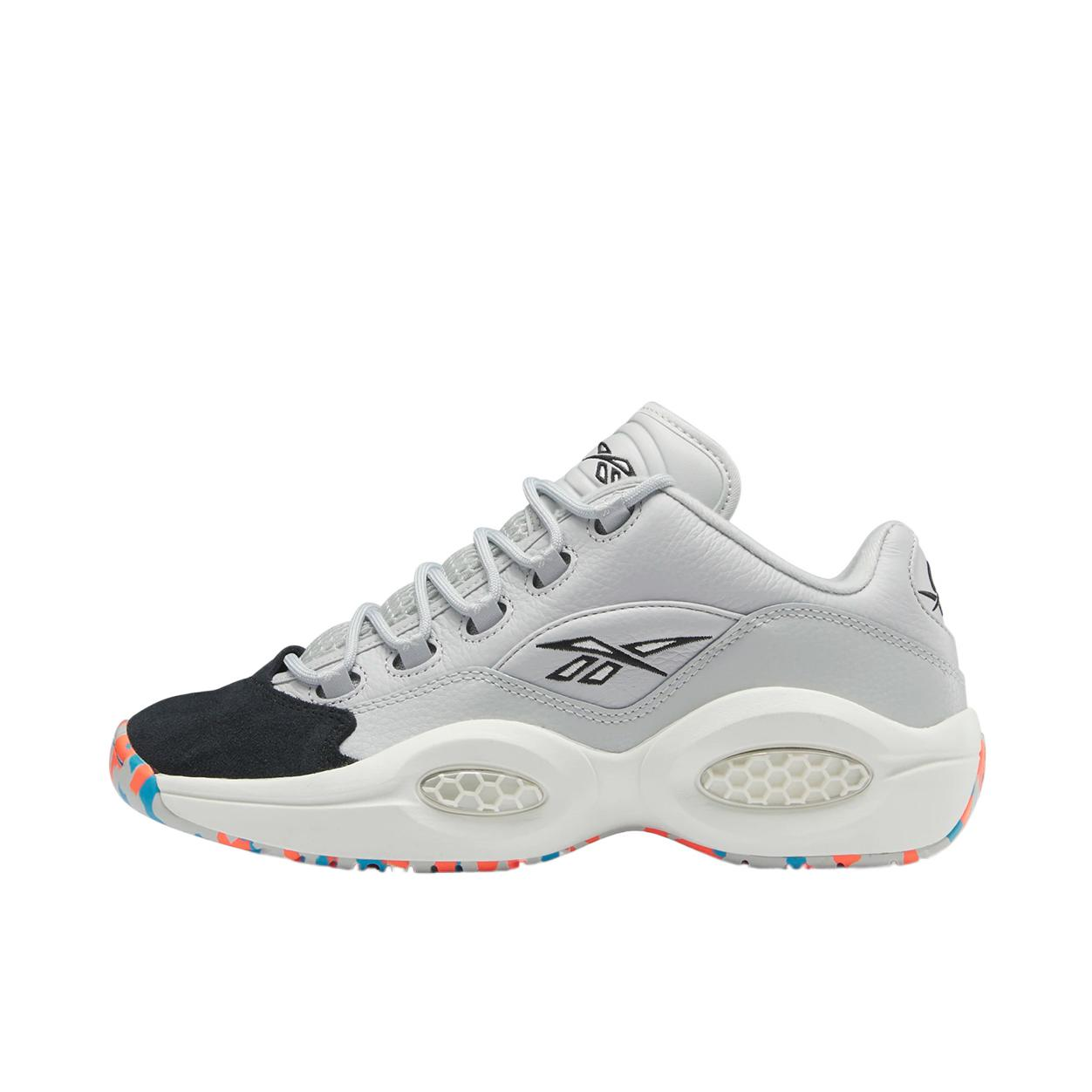 推荐商品：Reebok/锐步 Question 复古 减震 防滑耐磨 实战 透气 运动 包裹性 篮球鞋 灰色/黑色/白色