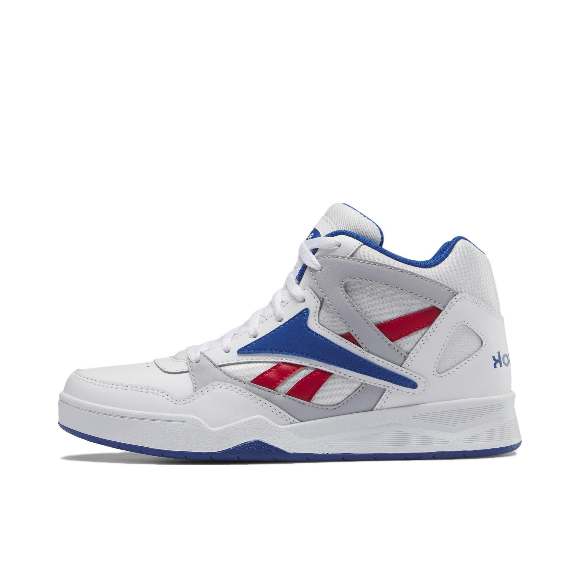 推荐商品：Reebok/锐步 Royal BB4500 2 运动休闲鞋 防滑耐磨时尚复古网眼舒适透气圆头减震 白色/红色/蓝色