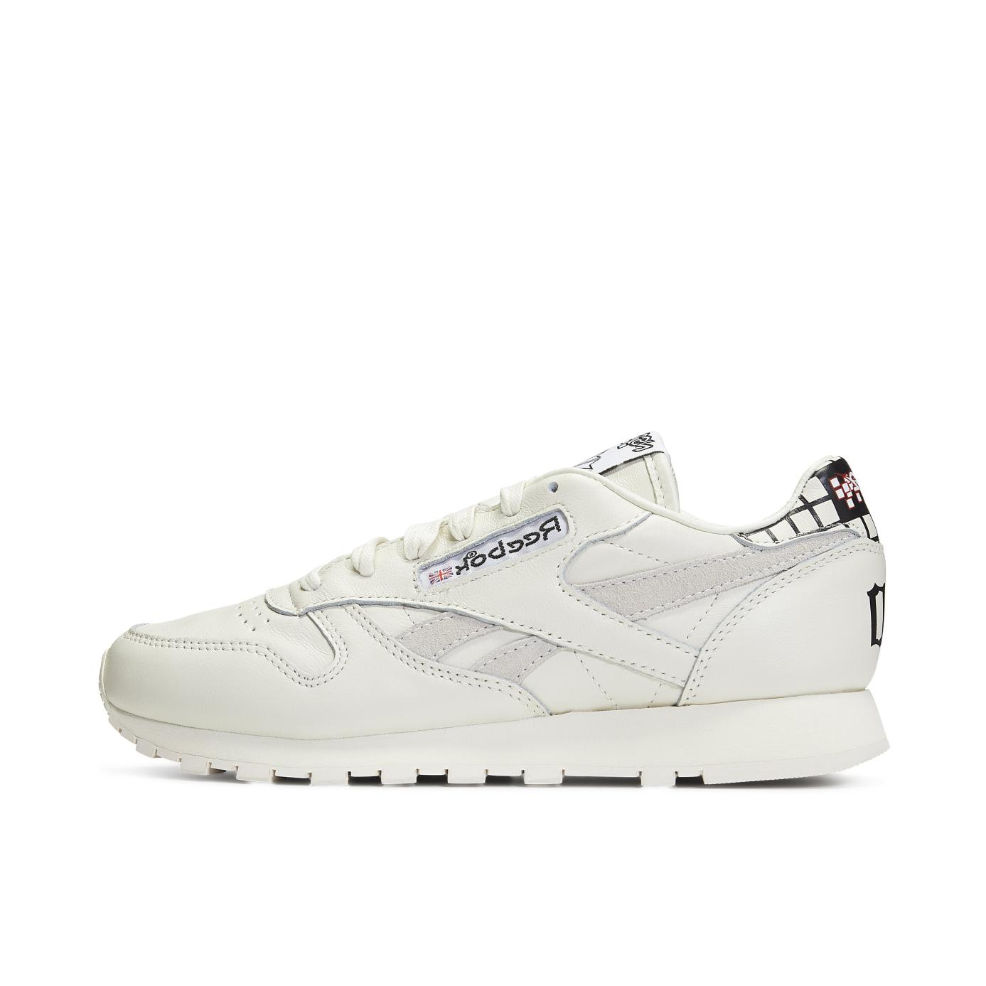 推荐商品：Reebok/锐步 Classic Leather 跑鞋 休闲复古减震回弹防滑耐磨低帮合成革织物轻便 白色/黑色