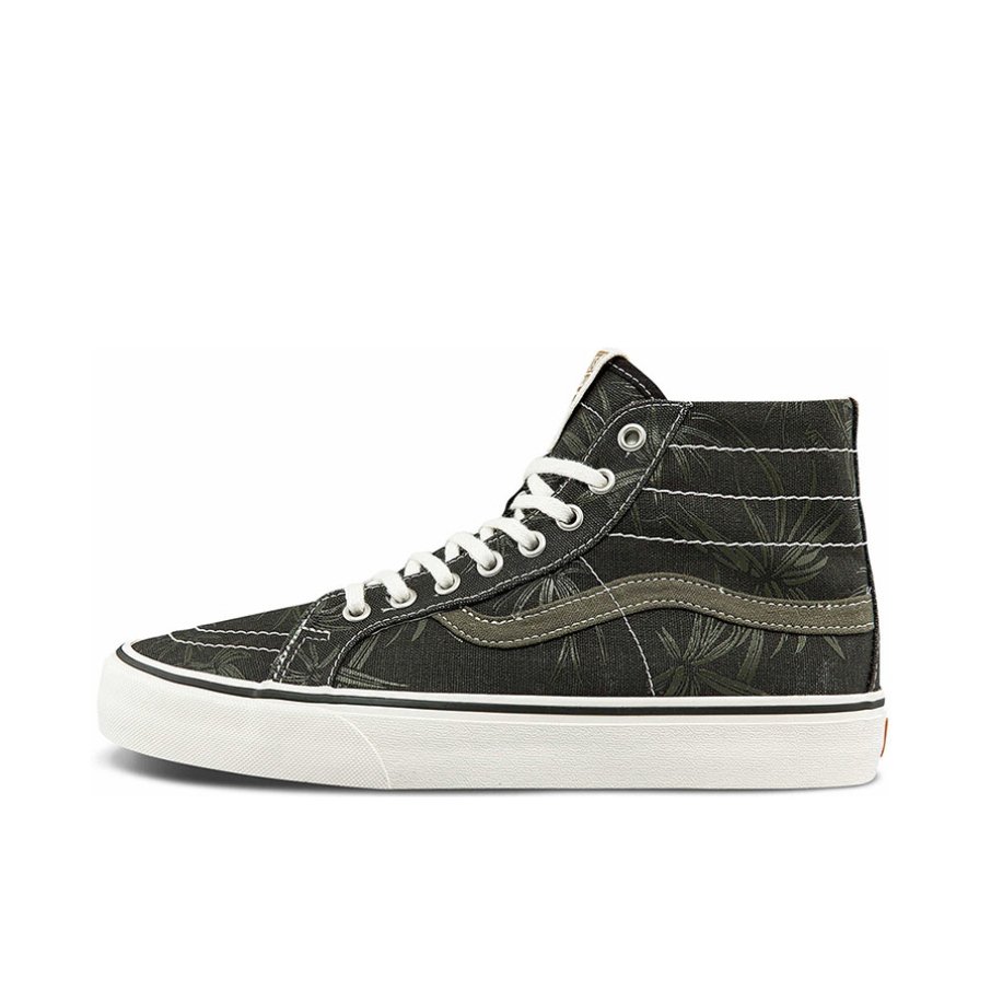 推荐商品：Vans/范斯 SK8-Hi 板鞋 潮流经典拼接复古街头厚底 黑色/棕榈叶印花