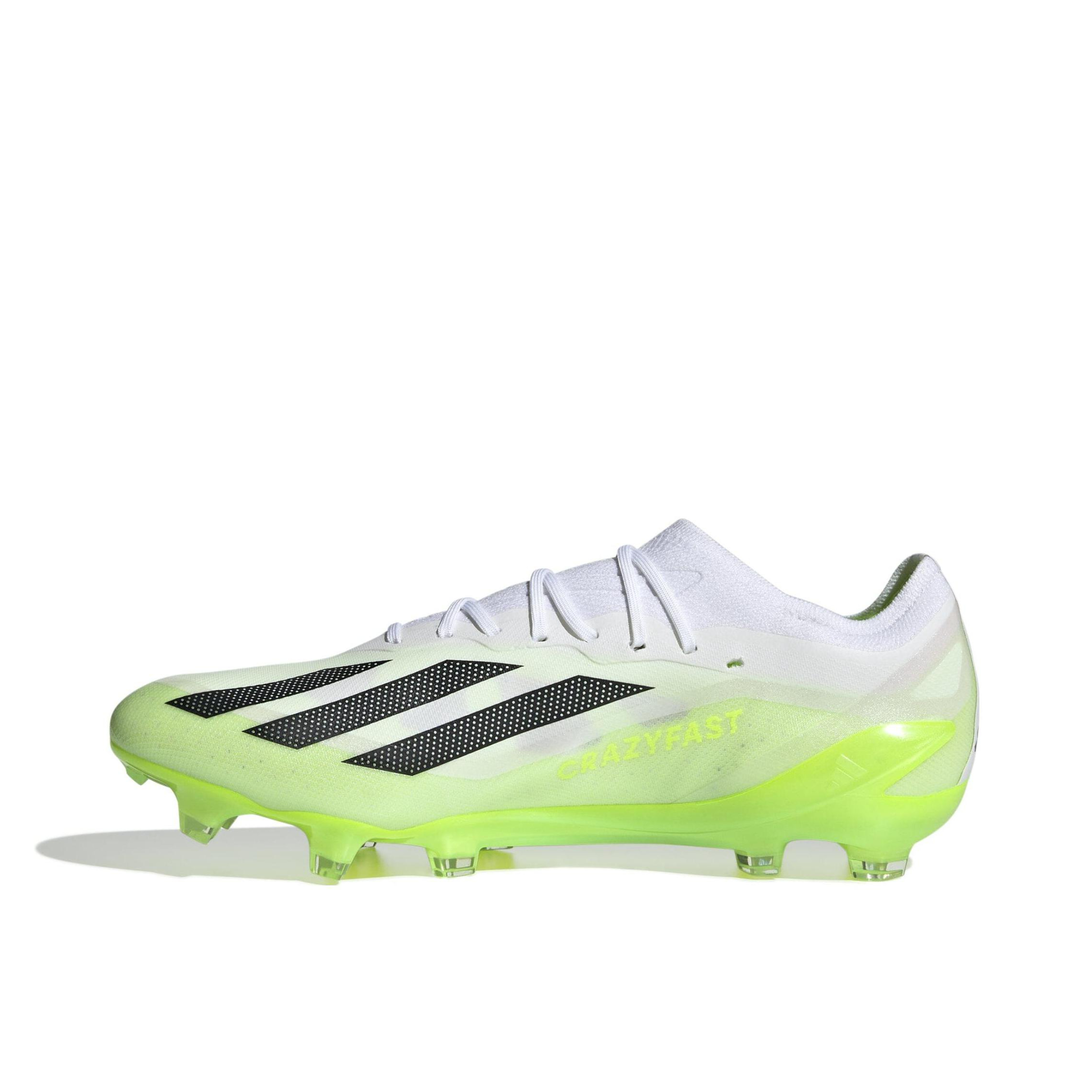推荐商品：adidas X Crazyfast.1 FG 顶级 胶质长钉 人造草地 减震耐磨圆头 足球鞋 白色/黑色/绿色