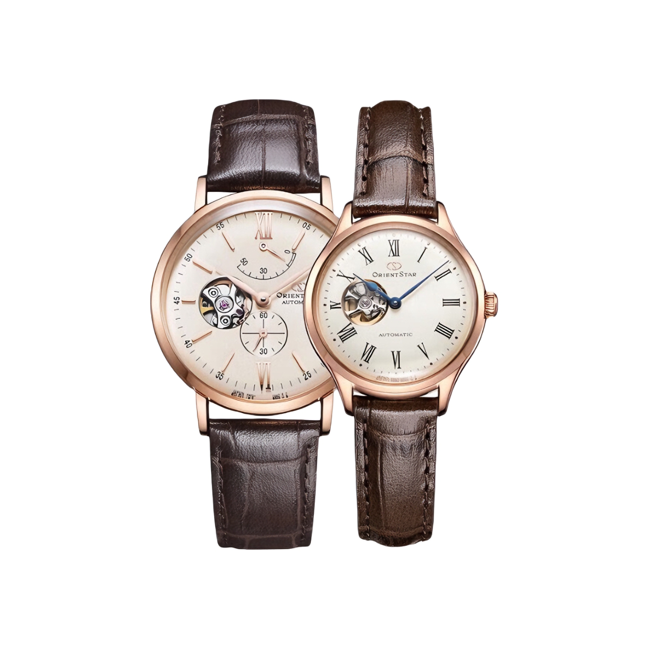 推荐商品：OrientStar/东方星 商务牛皮表带自动机械情侣对表
