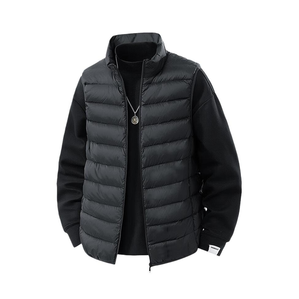 推荐商品：西域骆驼 保暖亲肤加厚羽绒马甲 黑