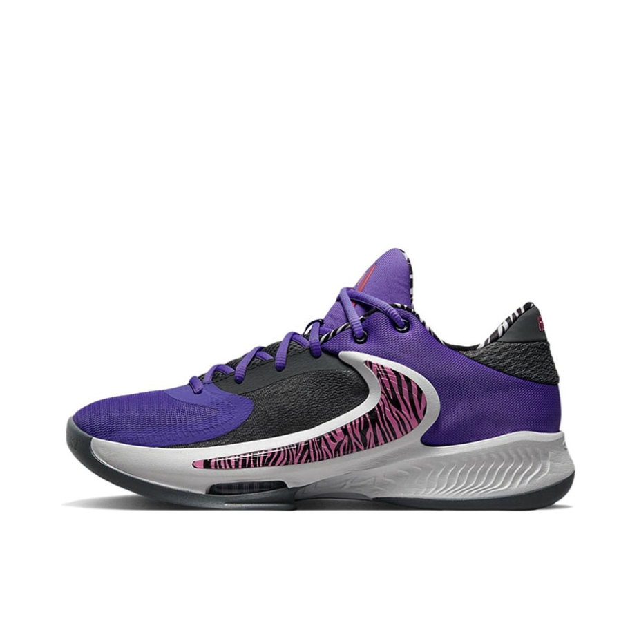 推荐商品：Nike Zoom Freak 4 字母哥4代 透气 缓震防滑 包裹性支撑 织物 实战 篮球鞋 国外版/紫色  