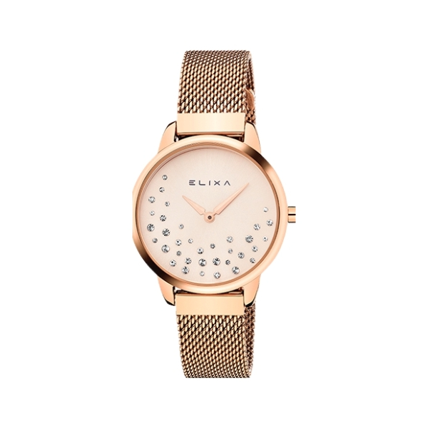推荐商品：Elixa/艾莉诗 32mm 精钢表带30米防水简约气质奢华石英女士手表