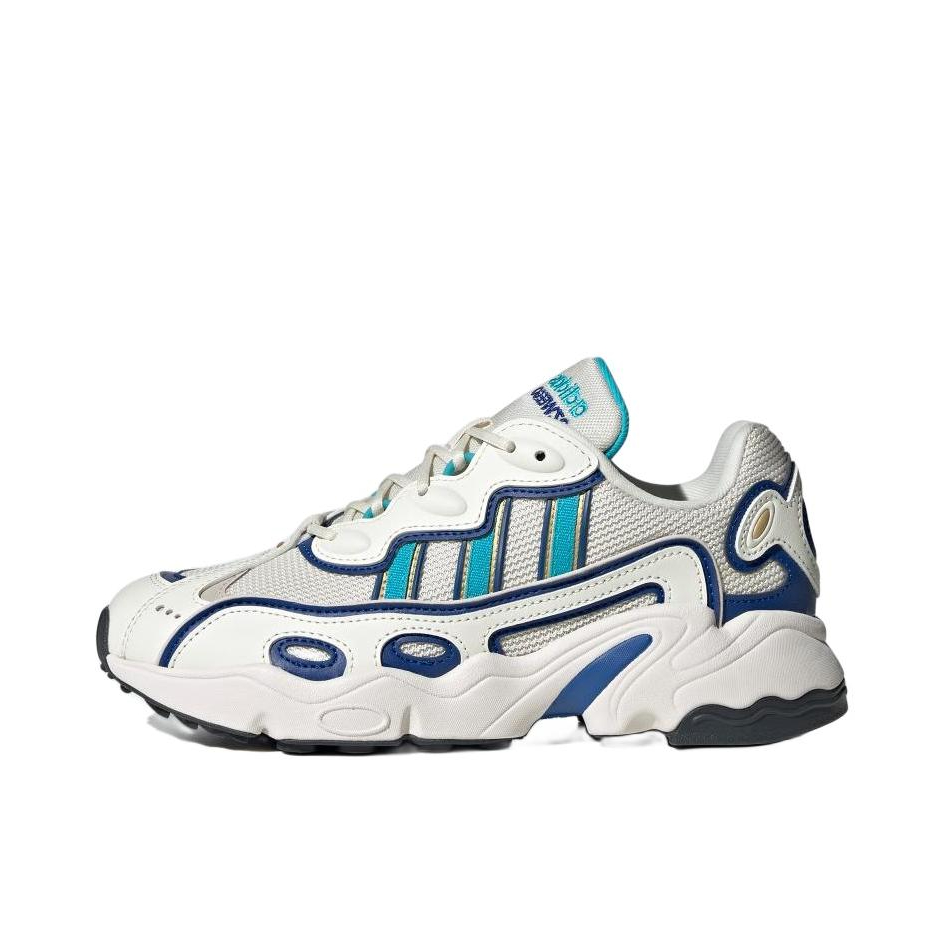 推荐商品：adidas originals Ozweego 3 运动休闲鞋 防滑耐磨网布透气减震轻便复古百搭 白色/深蓝色