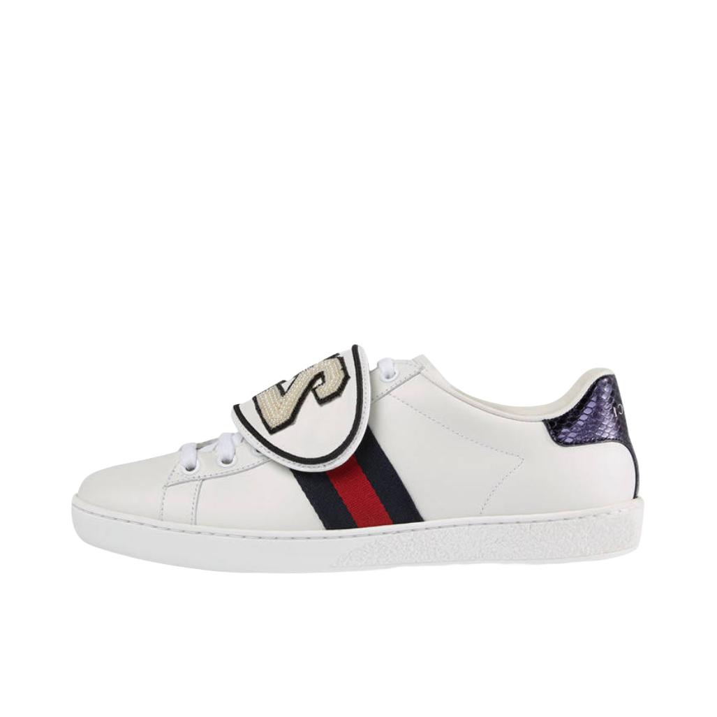 推荐商品：Gucci Ace 板鞋 减震防滑耐磨时尚休闲运动魔术贴牛皮 女款/白色