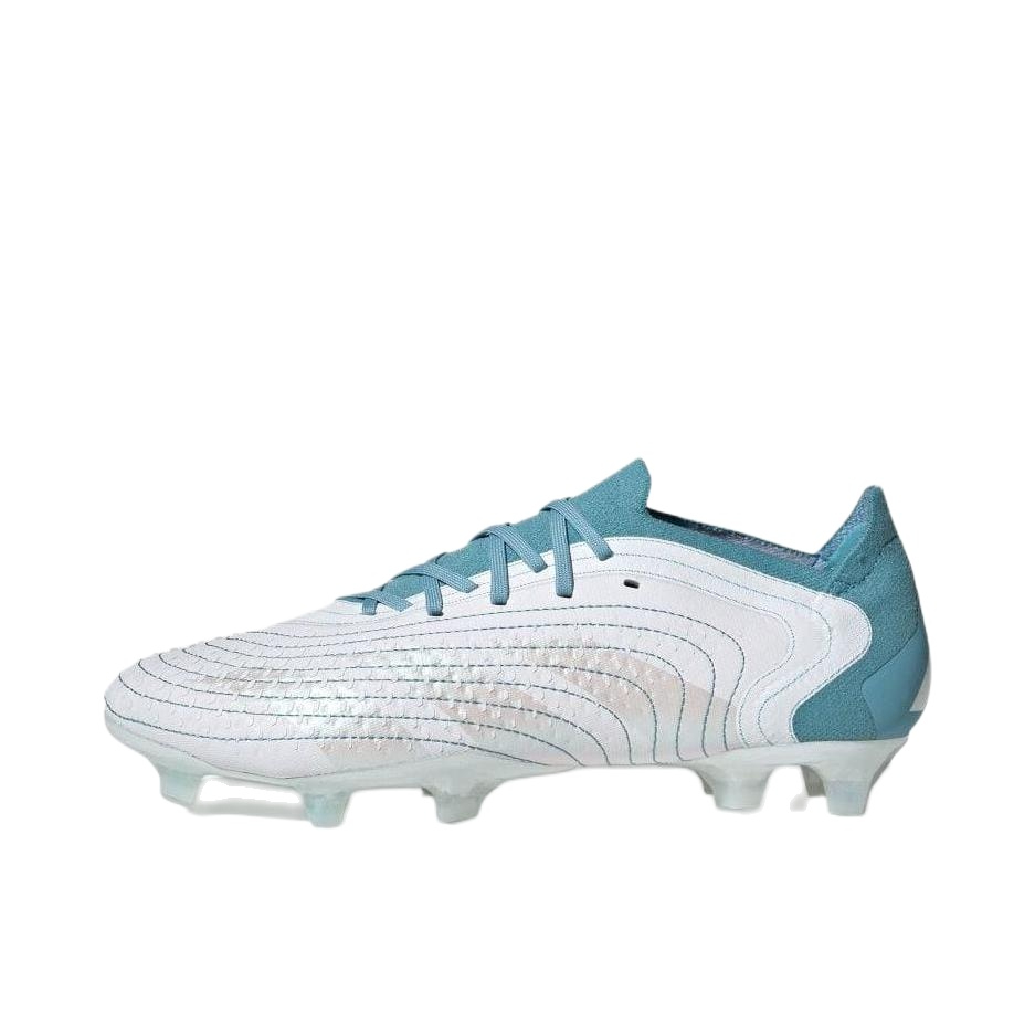 推荐商品：adidas Predator Accuracy PP.1 FG 顶级 胶质长钉 硬天然草场 缓震 防滑 足球鞋 白色/蓝色