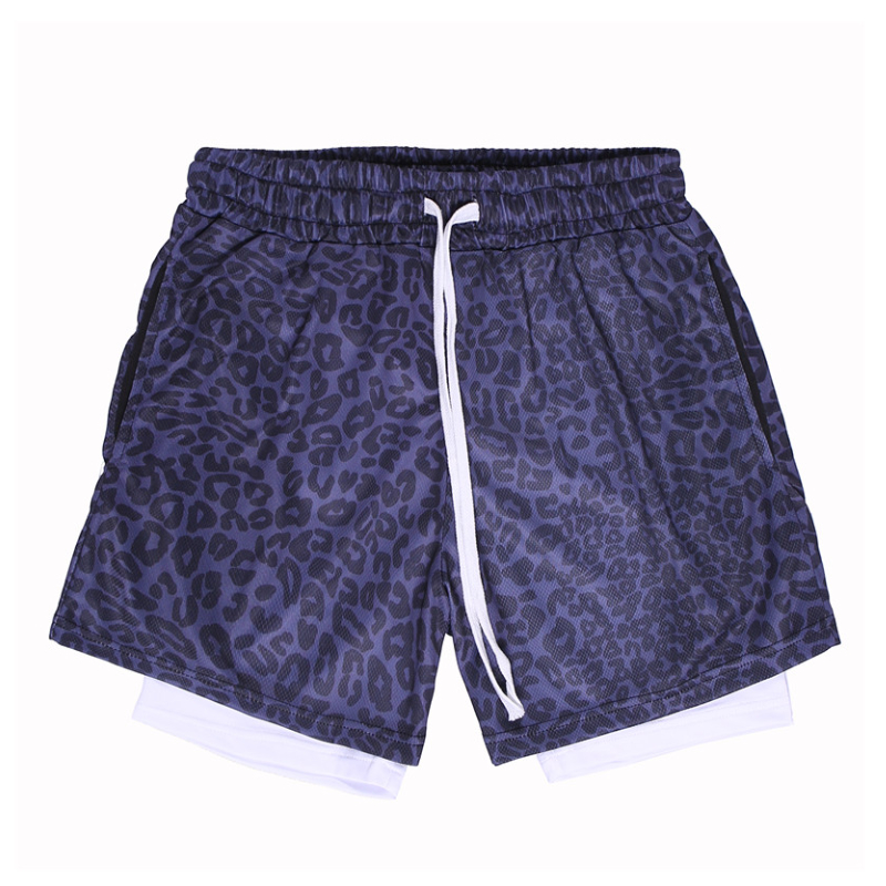 推荐商品：anvtt 速干透气美式四分豹纹运动短裤 ANVTT 黑/豹纹/白内衬