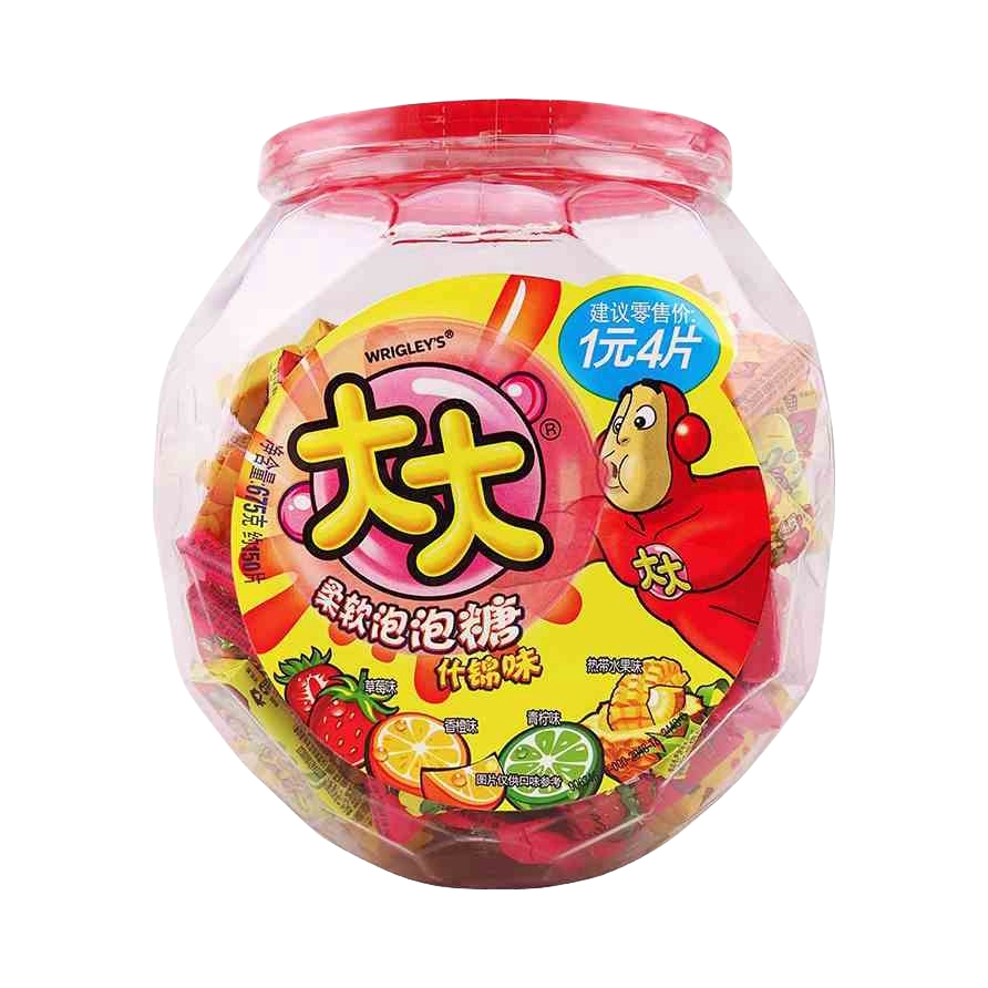 推荐商品：大大 口香糖 630g 罐装 泡泡糖 混合口味