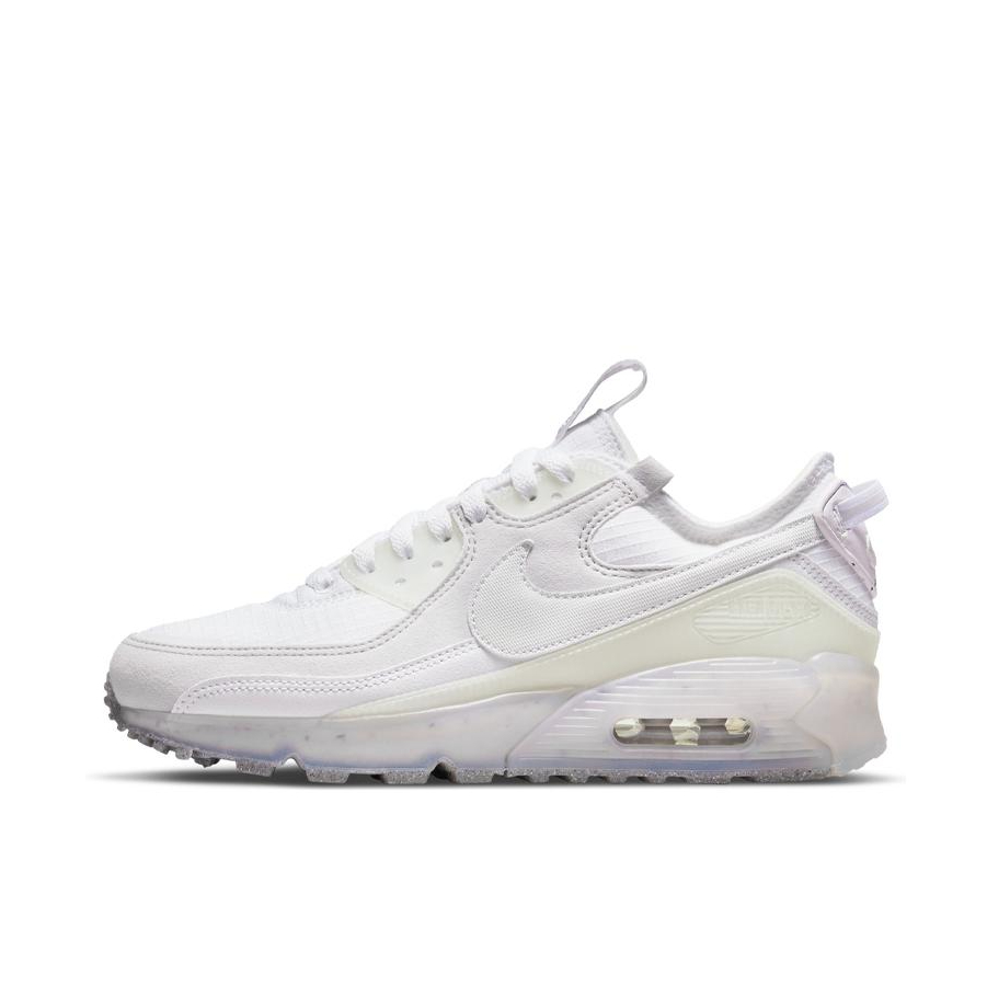 推荐商品：Nike Air Max 90 Terrascape 气垫 透气包裹 缓震耐磨 复古 织物 短跑 跑鞋 女款/白色