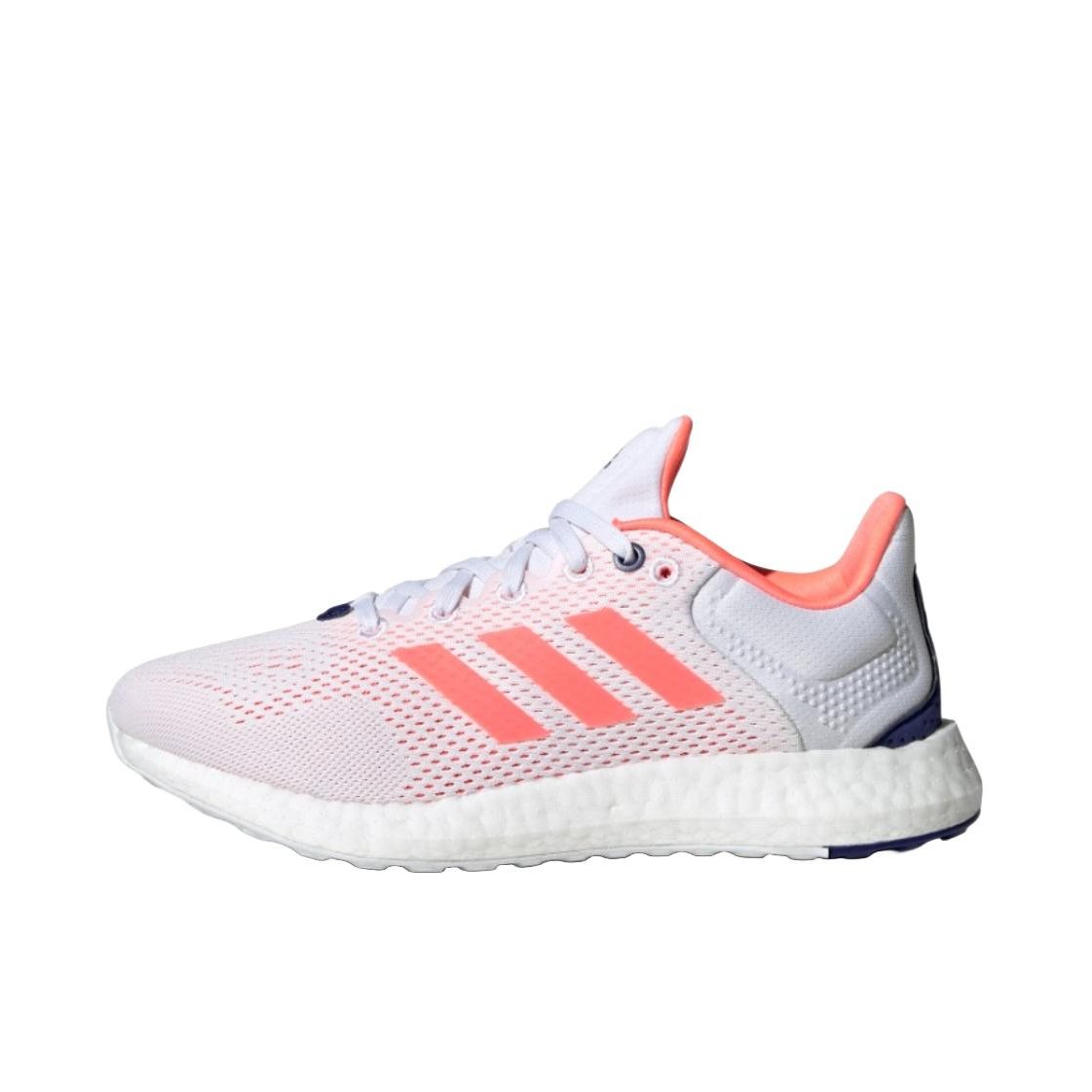 推荐商品：adidas Pureboost 21 跑鞋 舒适网面减震耐磨轻便透气回弹运动随心畅跑抗扭转 白色/红色