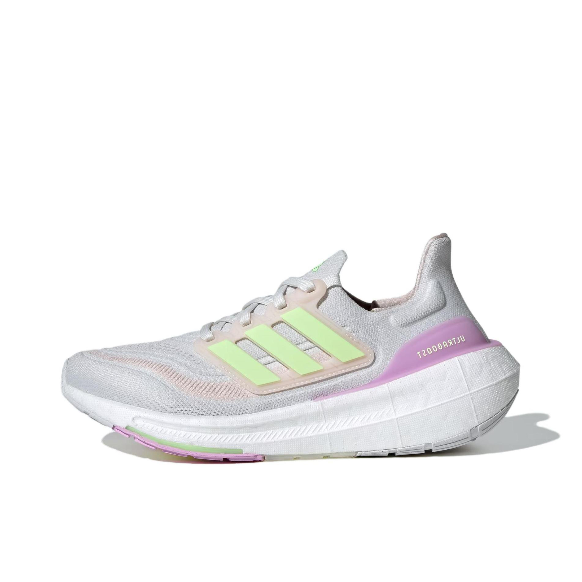 推荐商品：adidas Ultraboost Light 跑鞋 经典UB舒适减震防滑耐磨轻质织物运动随心畅跑抗扭转圆头 灰色/青色/紫色