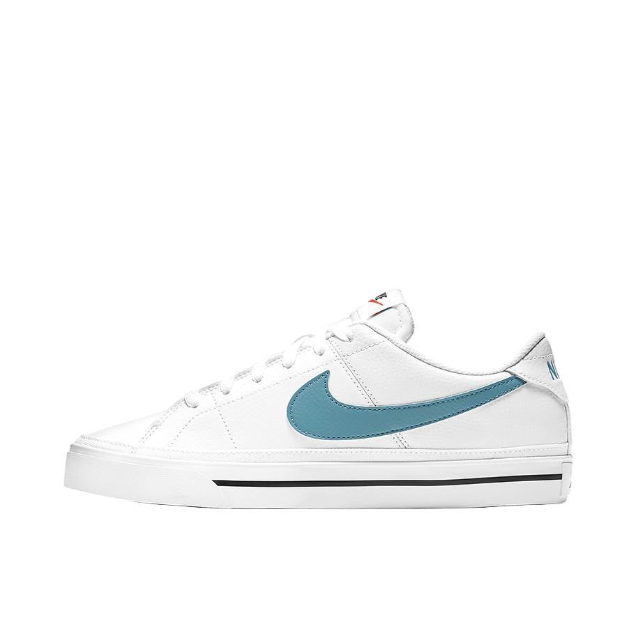推荐商品：Nike Court Legacy 板鞋 复古舒适透气防滑耐磨休闲运动一脚蹬  Cerulean 白色/浅蓝