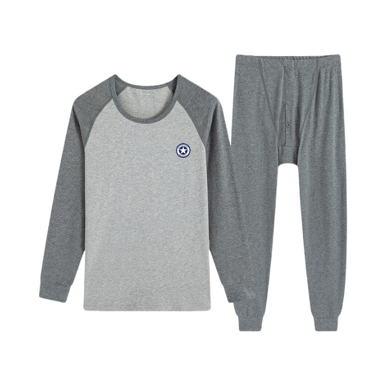 推荐商品：贴身领域 棉质抗菌可外穿长袖保暖内衣 TSLY2118 浅麻拼深麻