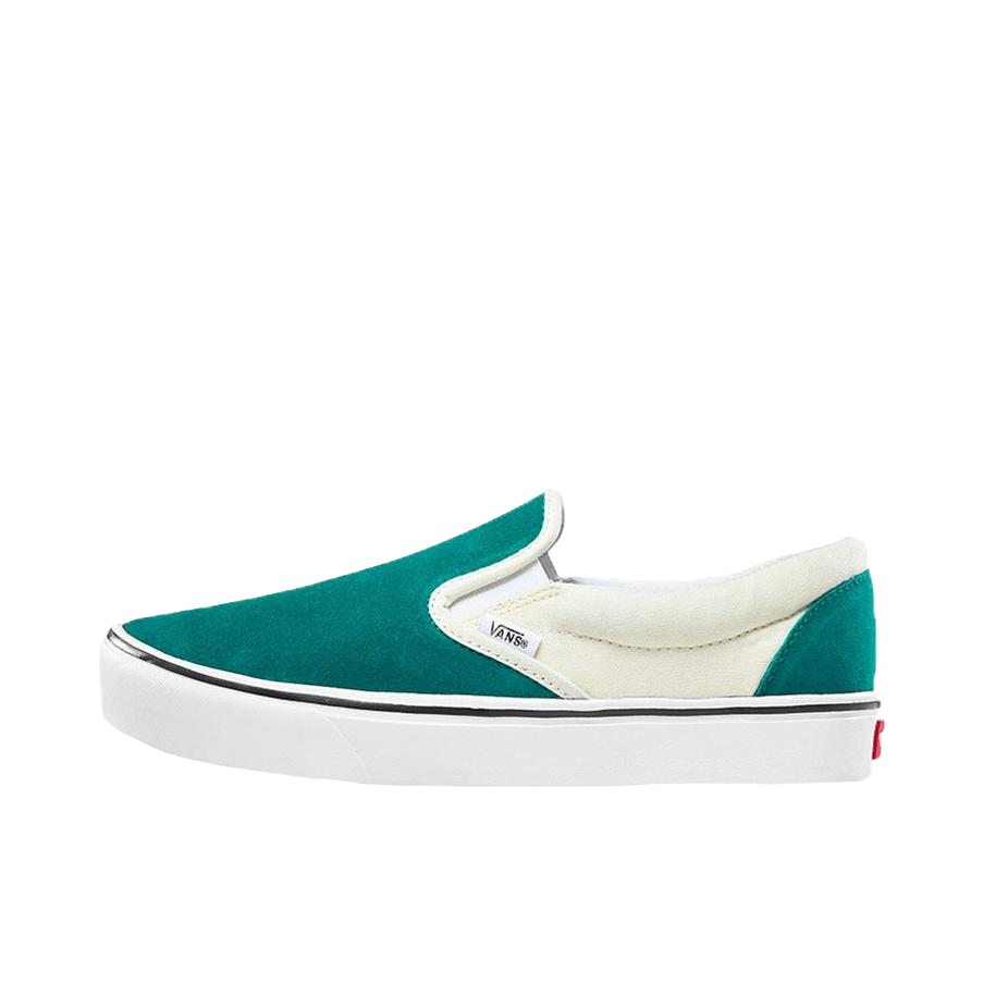 推荐商品：Vans/范斯 Classic Slip-on 防滑 简约 棋盘格 一脚蹬 百搭 休闲 帆布鞋 Quetzal/Classic White ComfyCush/白绿拼接