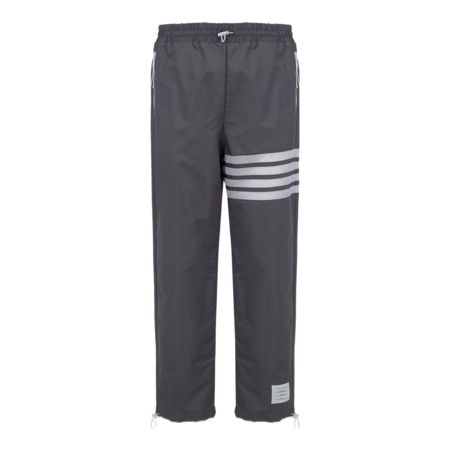 Thom Browne 男灰色修身条纹羊毛休闲长裤 5983760398719598